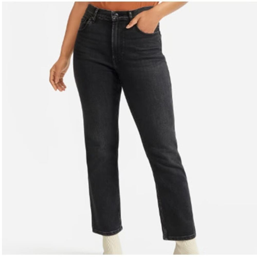 Everlane NWT The Cheeky Bootcut Jean Washed Black High Rise Stretch Denim Sz 25